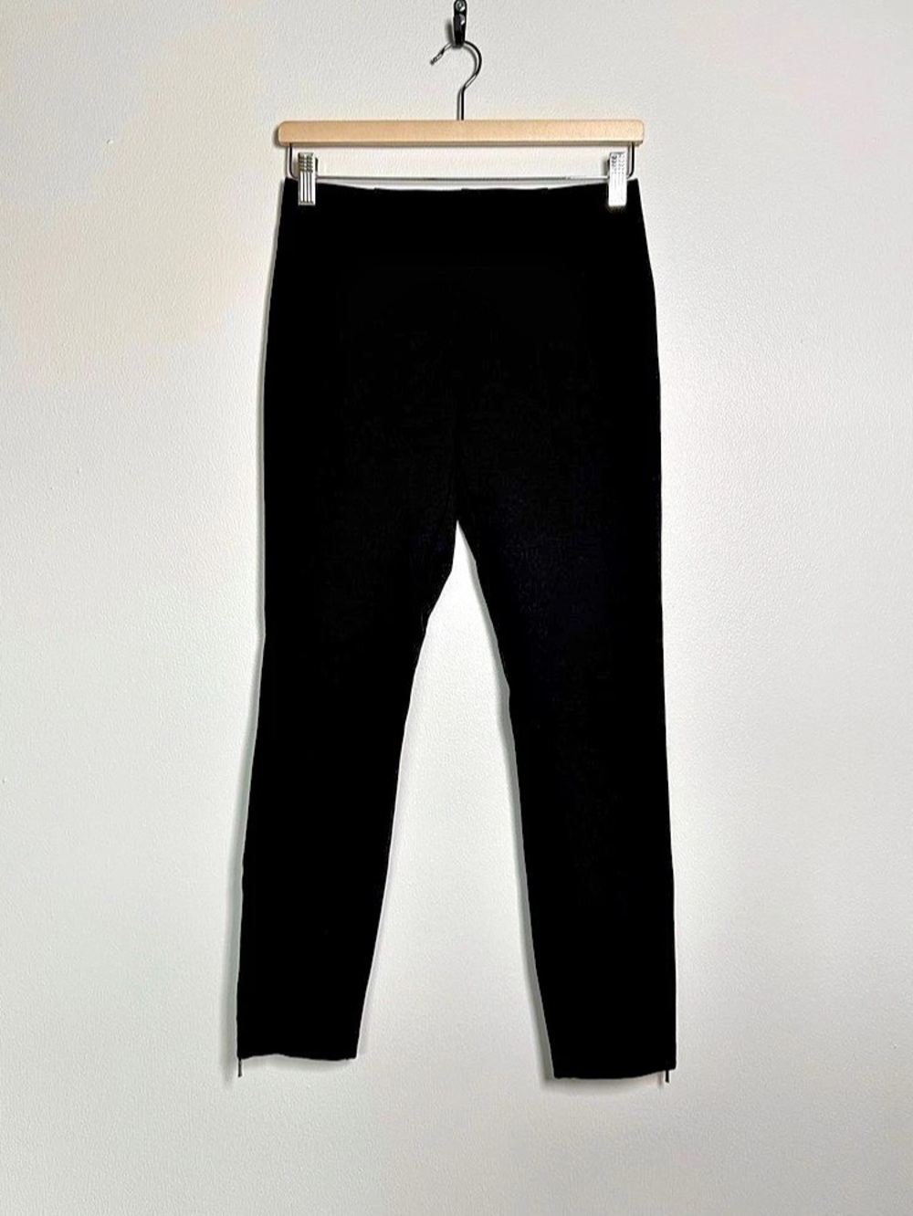 Eileen Fisher Leggings Pants Womens Sz XS Black Zip Ankle Pull On Stretch Office